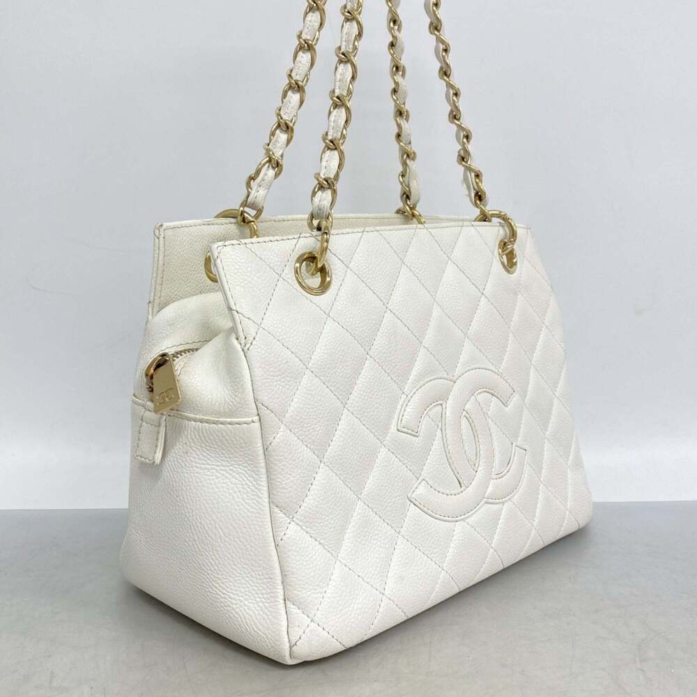 CHANEL White Caviar Leather Tote Bag - Picture 2 of 12